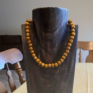 Bohemian beaded brown stretchy necklace
